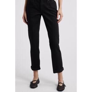 RAG & BONE Dre Low Rise Boyfriend Denim jeans 
Aged Black 28 Cuff Stretch‎